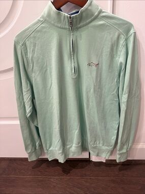 Greg Norman Collection Light Mint Quarter-Zip Pullover